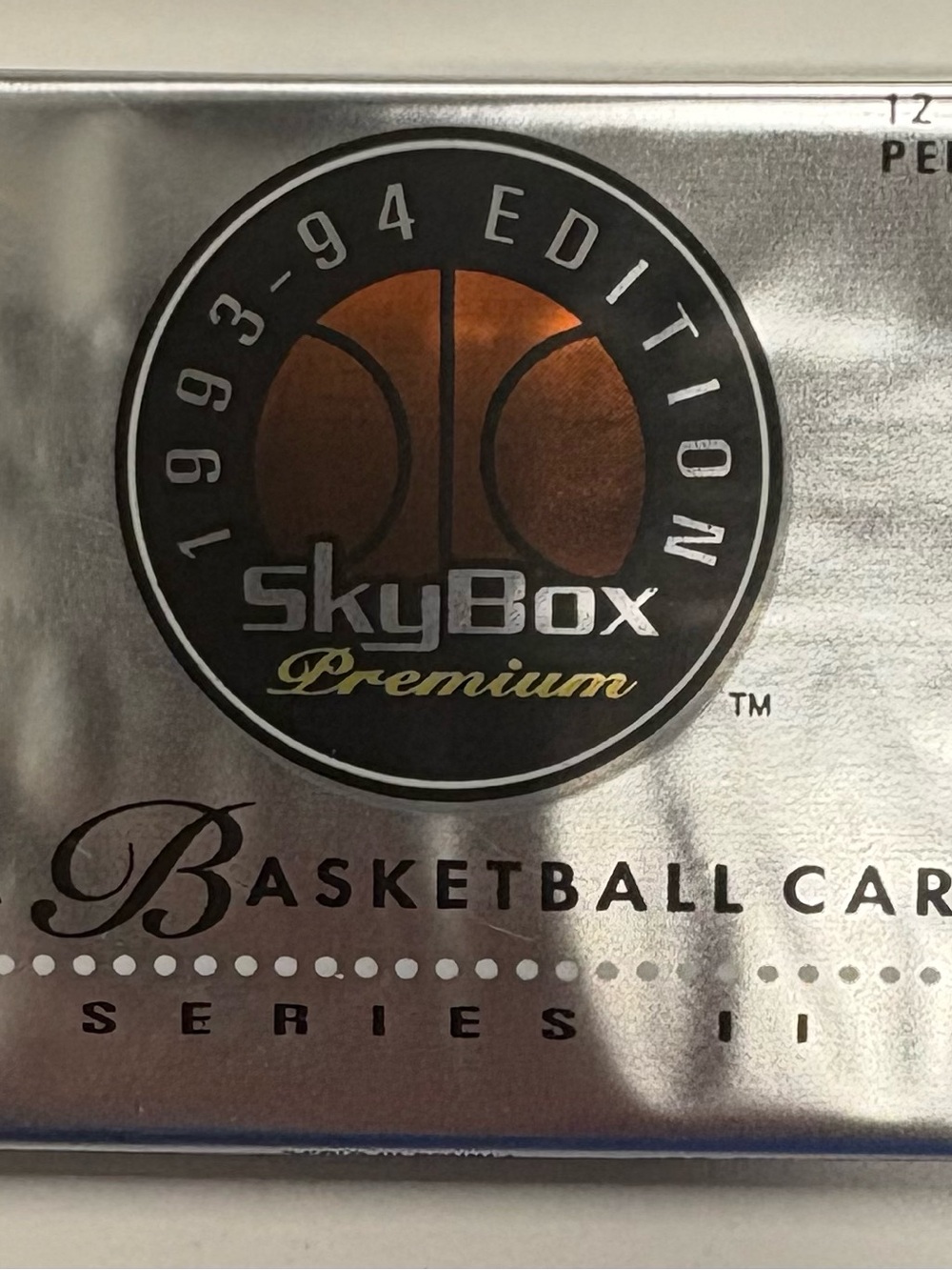 SkyBox Premium 1993-94 Basketball Card Tin - Silver with Orange Logo